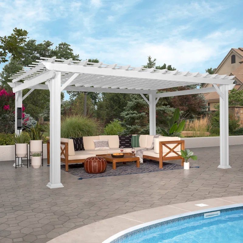 16′ X 12′ Traditional Steel Pergola - TryIlluminate