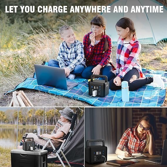 200W Portable Power Station, Powkey 120Wh/33,000mAh Power Bank with AC Outlet, 110V 6 Outputs Solar Generator External Battery Pack with LED Light for Home Use and Outdoor Camping - TryIlluminate