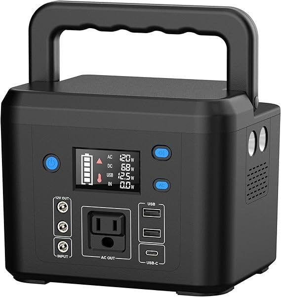 200W Portable Power Station, Powkey 120Wh/33,000mAh Power Bank with AC Outlet, 110V 6 Outputs Solar Generator External Battery Pack with LED Light for Home Use and Outdoor Camping - TryIlluminate