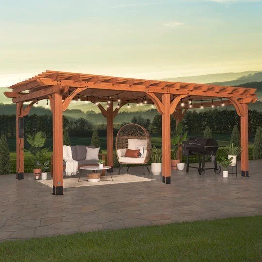 20×12 beaumont pergola – brown - TryIlluminate