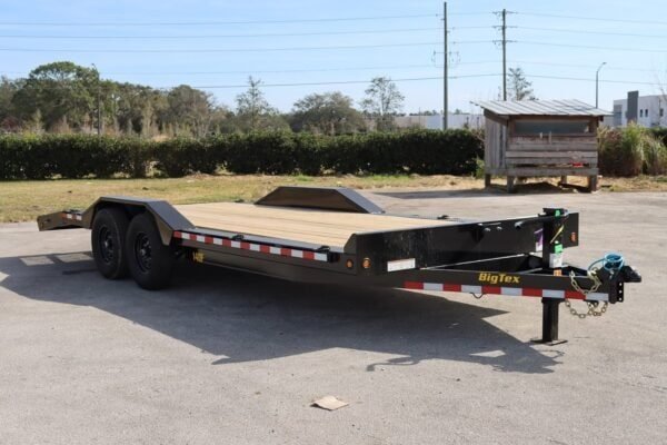 22 Foot Big Tex Heavy Duty with Drive-Over Fender Black Equipment Trailer (14DF-19BK+3KR) - TryIlluminate