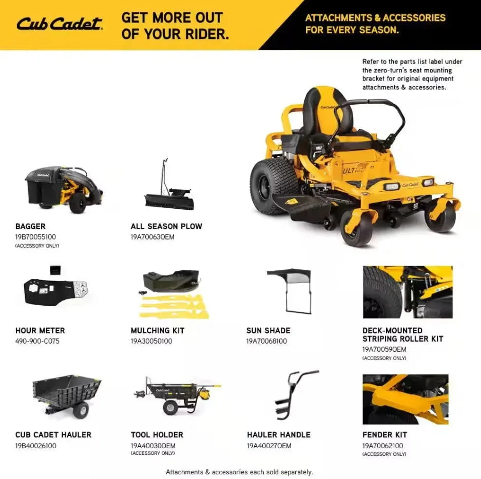 Cub Cadet Ultima ZT1 50″ Zero-Turn Riding Lawn Mower – Power, Precision & Comforts.