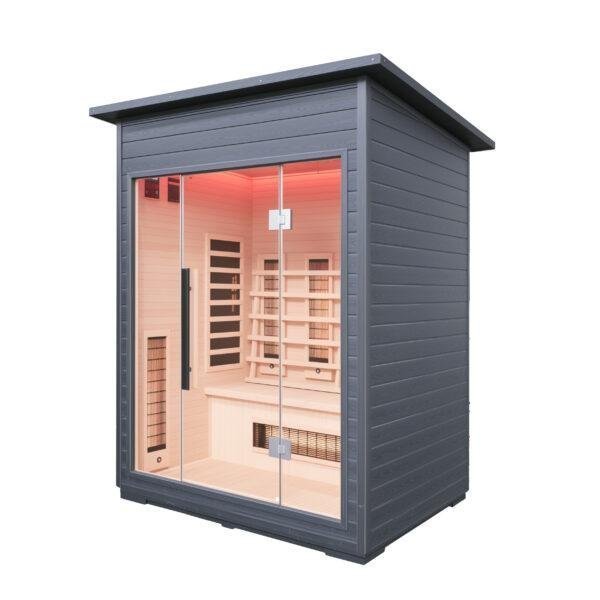 3-Person Outdoor Steam Sauna – Ultimate Relaxation with Red Light & Negative-Ions - TryIlluminate
