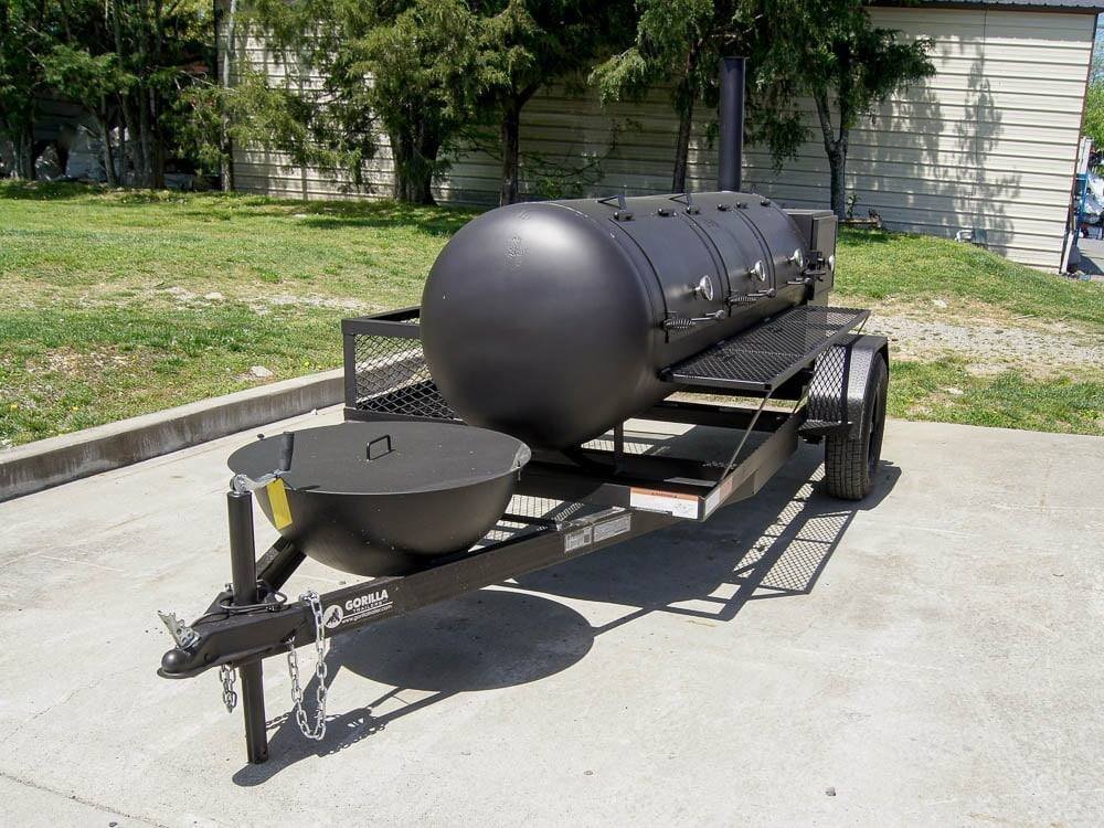 330 Gallon Pull Behind BBQ Smoker with Round Charcoal Grill 3500lb Axle - TryIlluminate