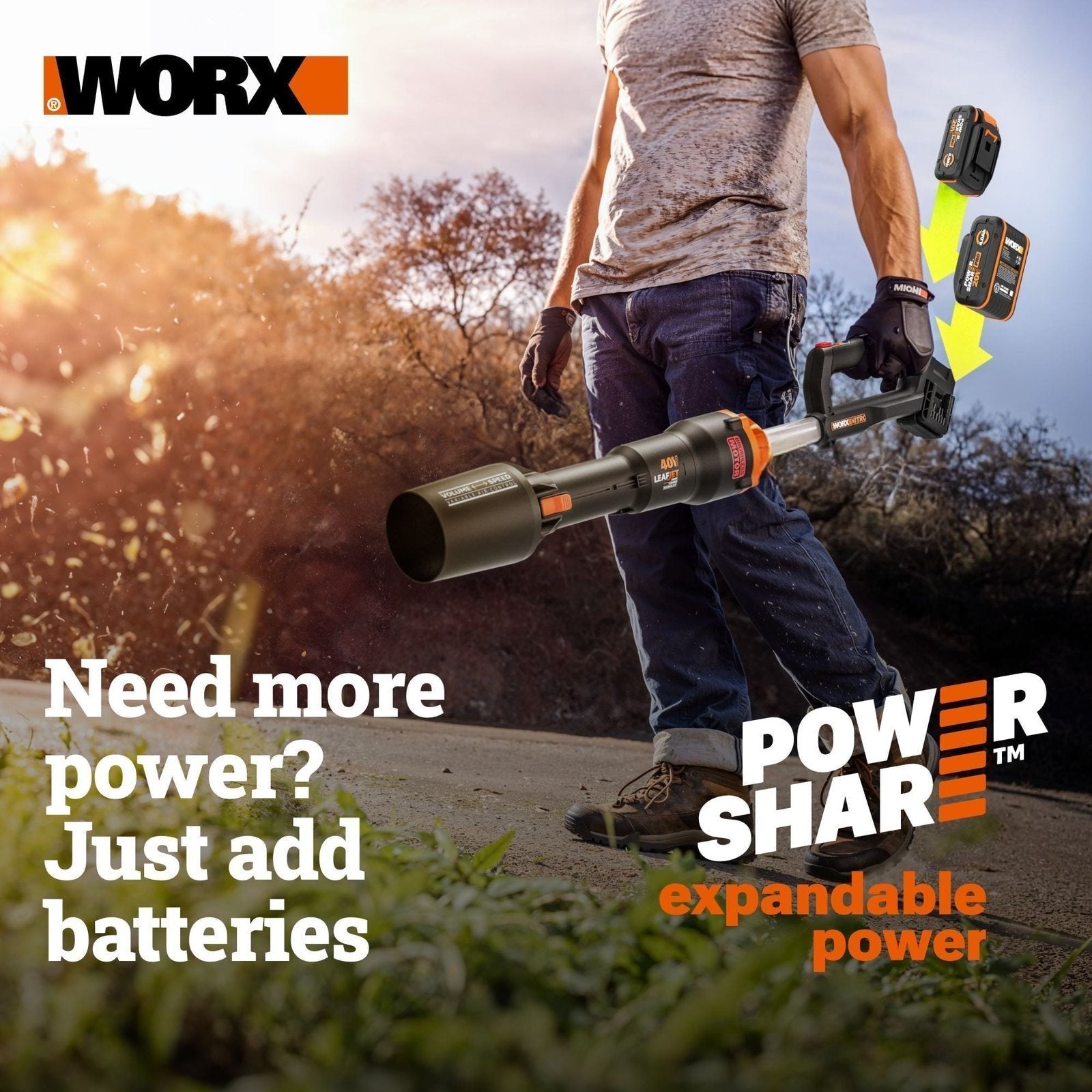 Worx WG471 40V Power Share 20″ Cordless Snow Blower with Brushless Motor