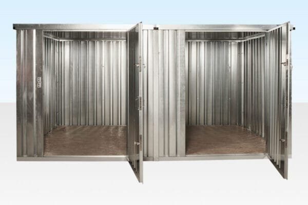 3M X 4.2M Side Linked Flat Pack Container Bundle (Galvanised) - TryIlluminate