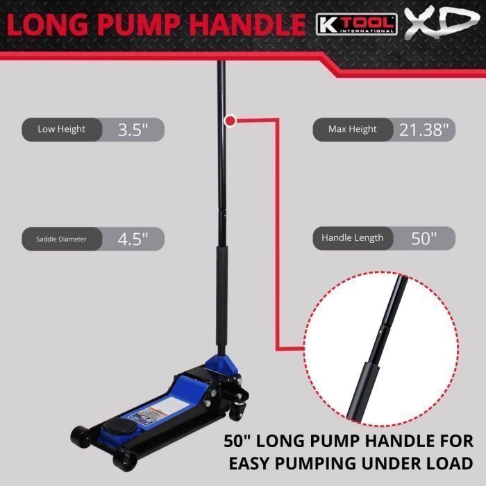 K Tool Heavy-Duty Low-Profile 3.33 Ton Floor Jack