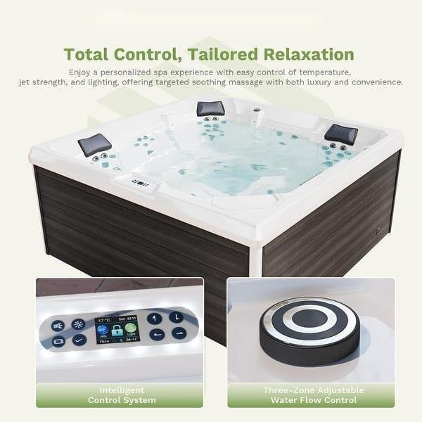 4-person Outdoor Hot Tub With 32 Water Jets And Digital Control System Patiowell - TryIlluminate