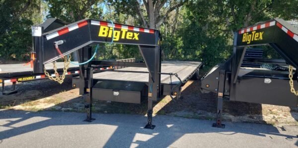 40 Foot Big Tex Tandem Axle with Mega Ramp Black Gooseneck Trailer (14GN-35BK+5MR) - TryIlluminate