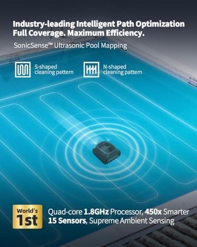 Beatbot AquaSense Cordless Robotic Pool Vacuum Cleaner – Intelligent Path Opimization, Cleans Floor, Walls, and Waterline – Ideal for Above & In-Ground Pools up to 2,260 sq.ft.