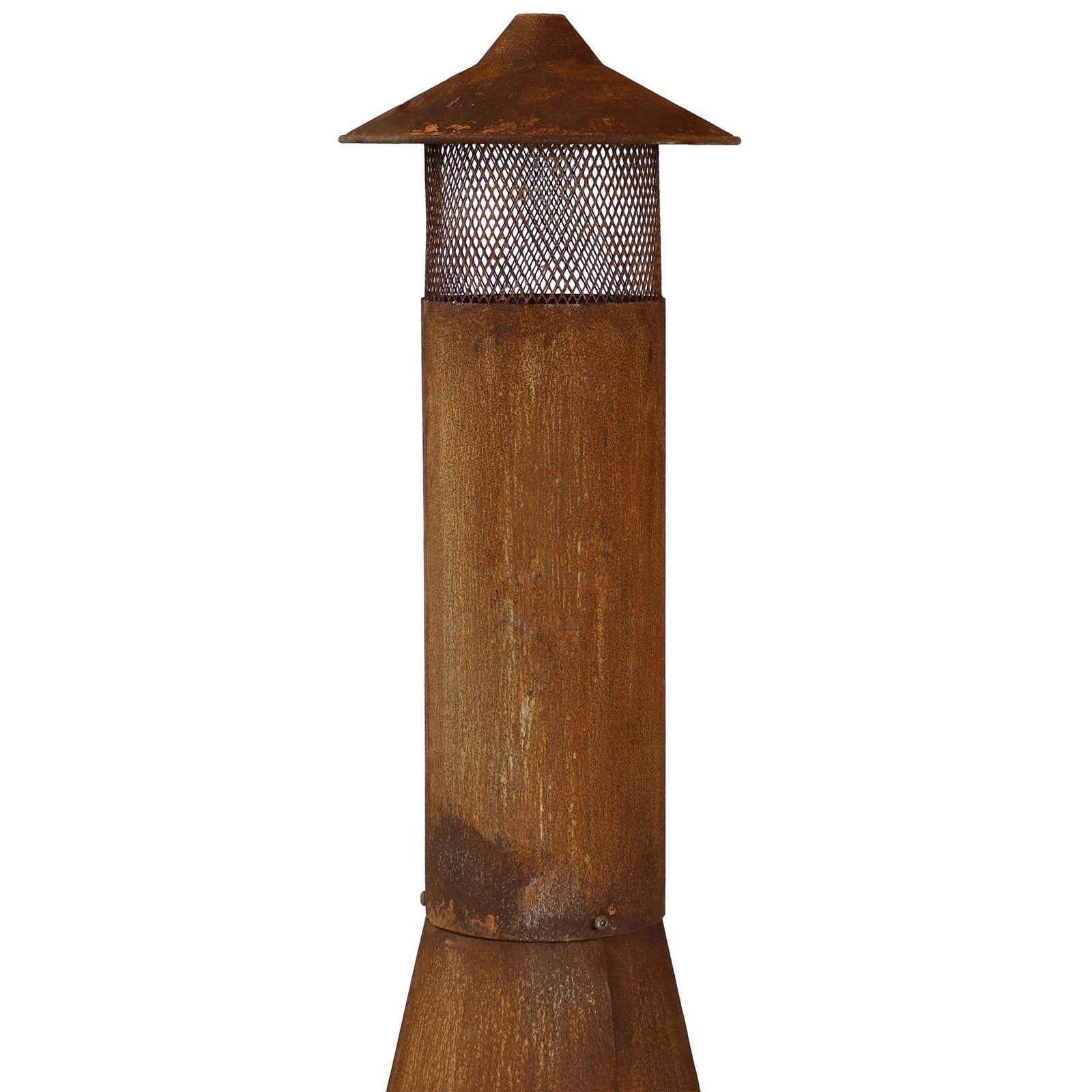 Sunnydaze 70″ Rust Patina Finish Steel Wood-Burning Chiminea with Spark Screen