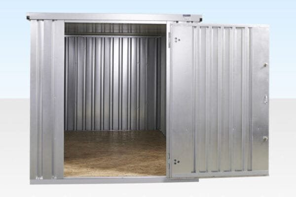 4M X 2.1M Flat Pack Container Store – Galvanised - TryIlluminate
