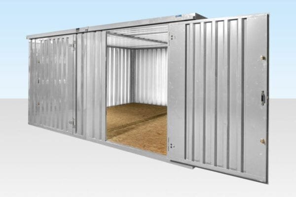 4M X 4.2M Side Linked Flat Pack Container Bundle (Galvanised) - TryIlluminate