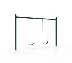 5 Inch Single Post Swing Frame, 4 Swings / No Seat or Chains / Green - TryIlluminate