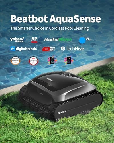 Beatbot AquaSense Cordless Robotic Pool Vacuum Cleaner – Intelligent Path Opimization, Cleans Floor, Walls, and Waterline – Ideal for Above & In-Ground Pools up to 2,260 sq.ft.