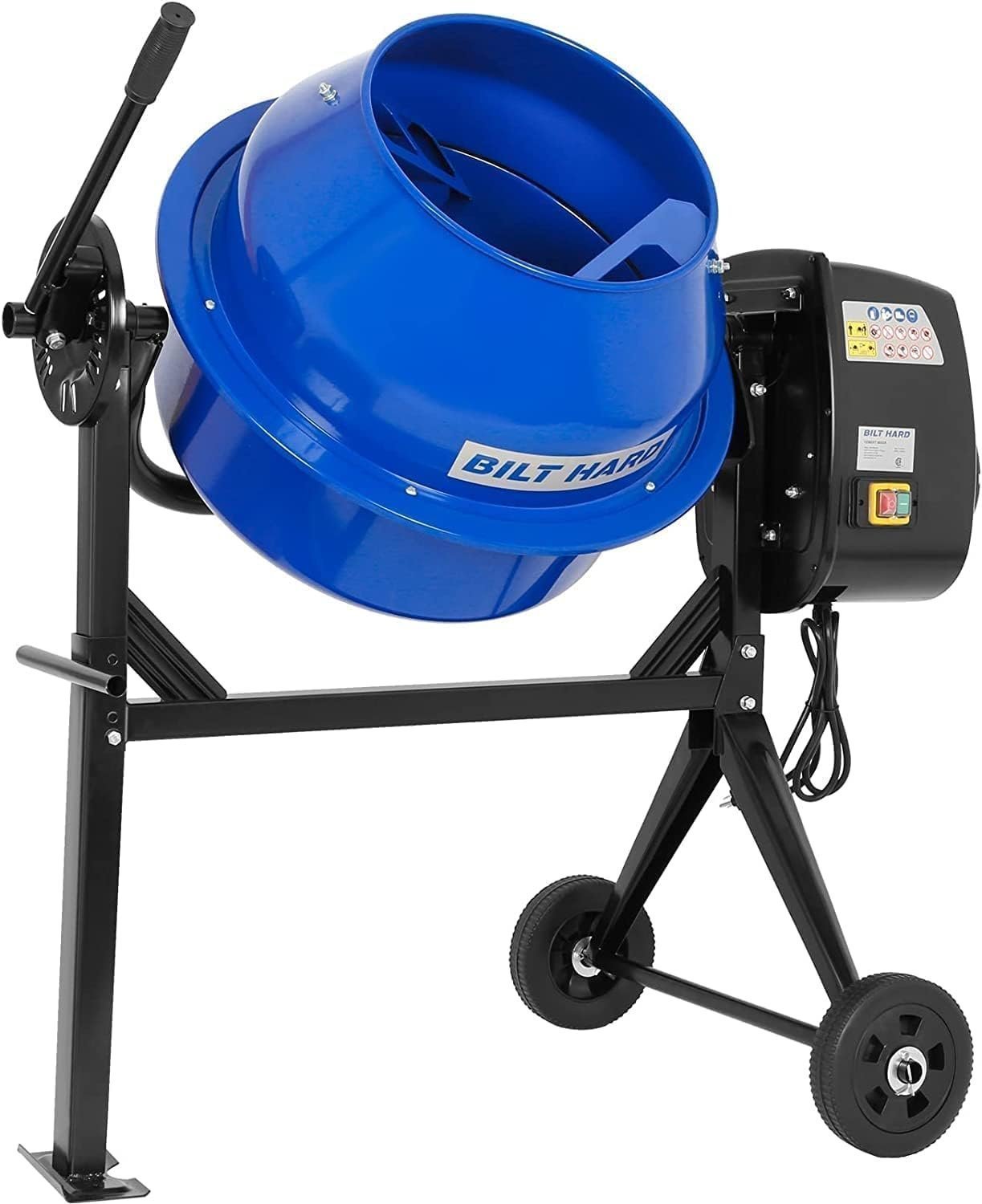 BILT HARD 4 Cu. Ft. Electric Cement Mixer – 550W Portable with Wheels