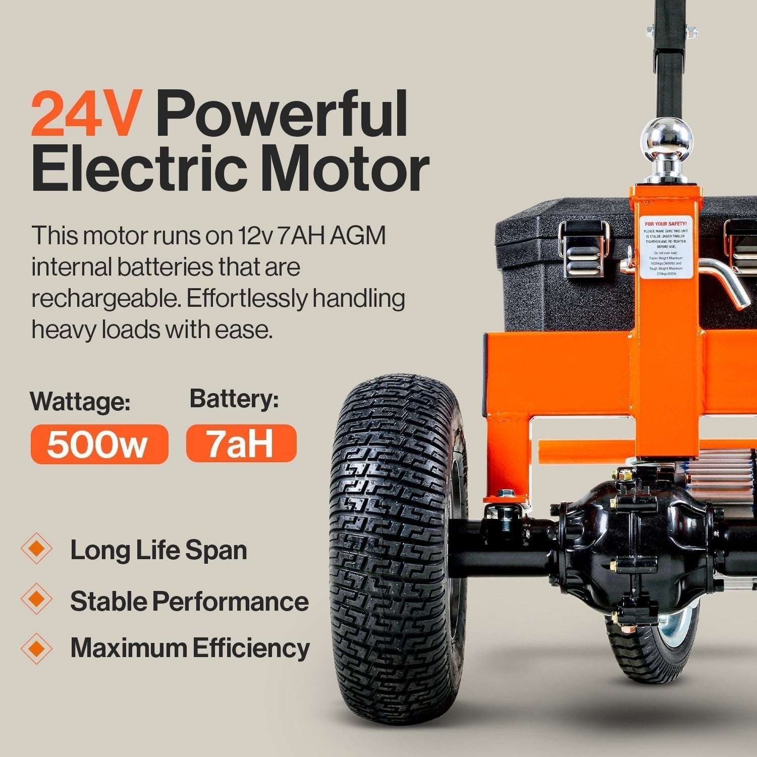 SuperHandy 2800-lb Capacity 3-Wheel Orange Steel Dolly GUO041