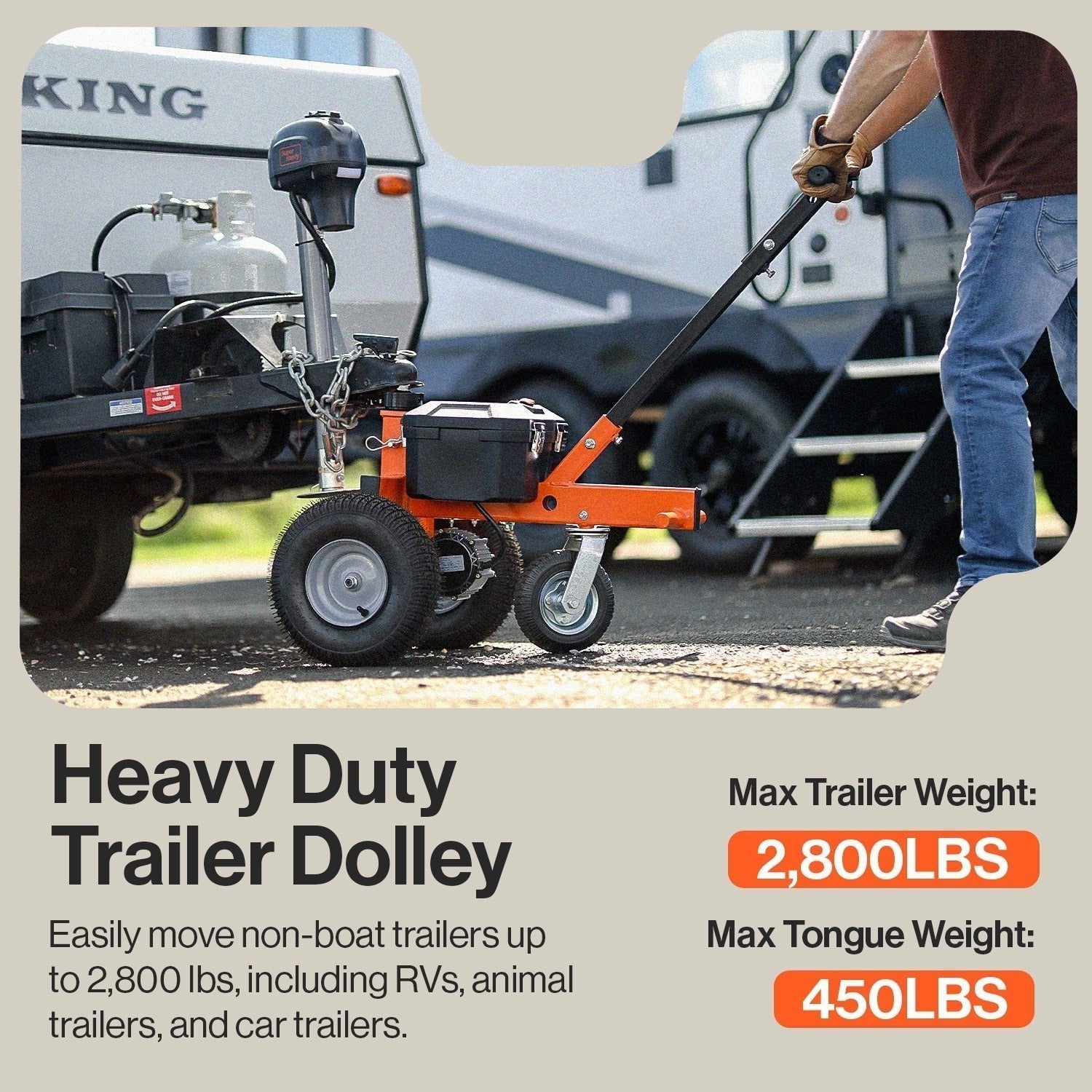 SuperHandy 2800-lb Capacity 3-Wheel Orange Steel Dolly GUO041