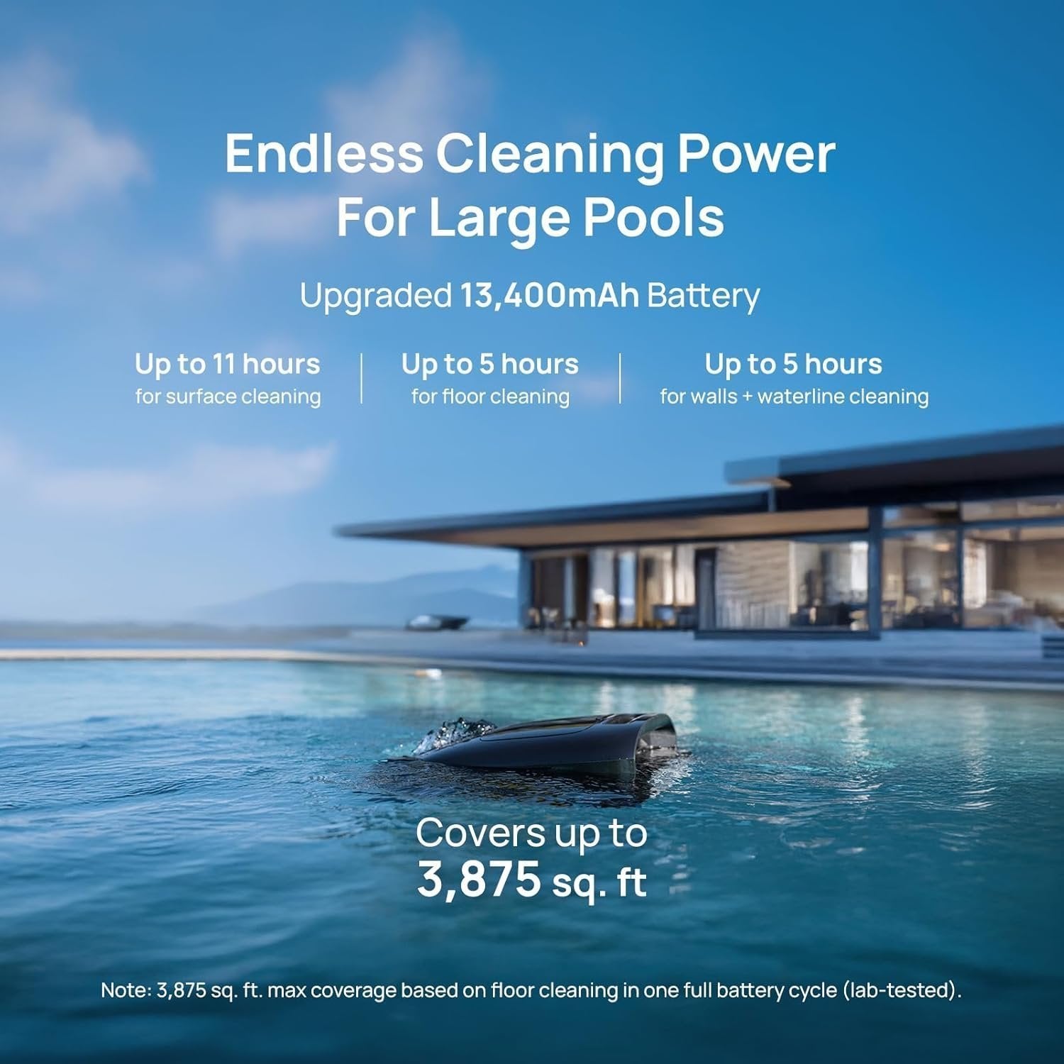 Beatbot AquaSense 2 Pro Robotic Pool Cleaner – 5-in-1 Cordless Skimmer & Clarifier, App-Controlled, Smart Parking, Up to 3,875 Sq. Ft. – Obsidian