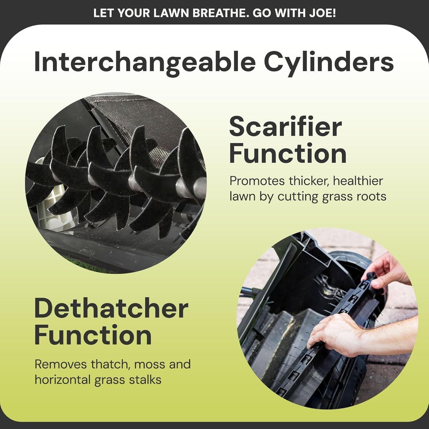 Sun Joe AJ805E 13A Electric Dethatcher & Scarifier, 15 in.