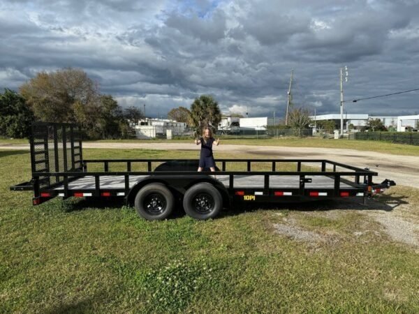 7X20 Big Tex Tandem Axle Pipe Top Black Utility Trailer (10PI-20BK4HDIR) - TryIlluminate