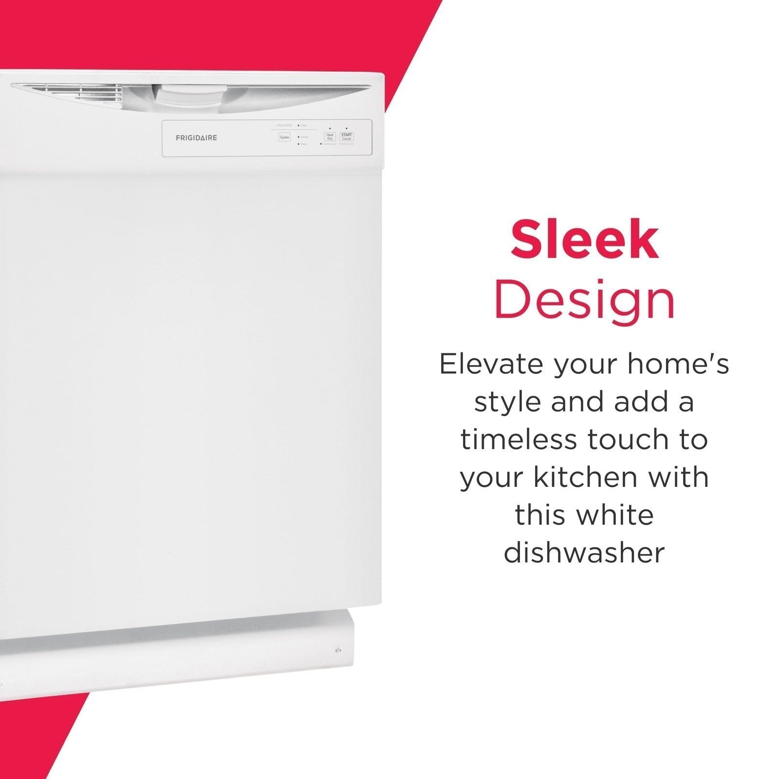 Frigidaire FDPC4221AW 24″ Built-In Dishwasher, Front Control, White