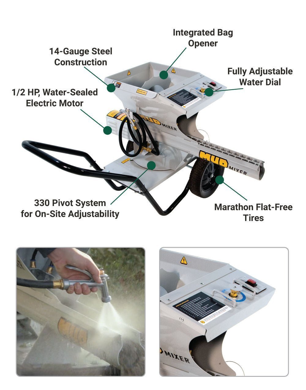MudMixer™ Portable Concrete & Cement Mixer (MMXR-3221)