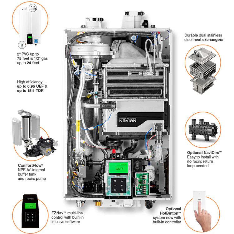 NPE-240A2 – Condensing Tankless Water Heater – 199,000 BTU