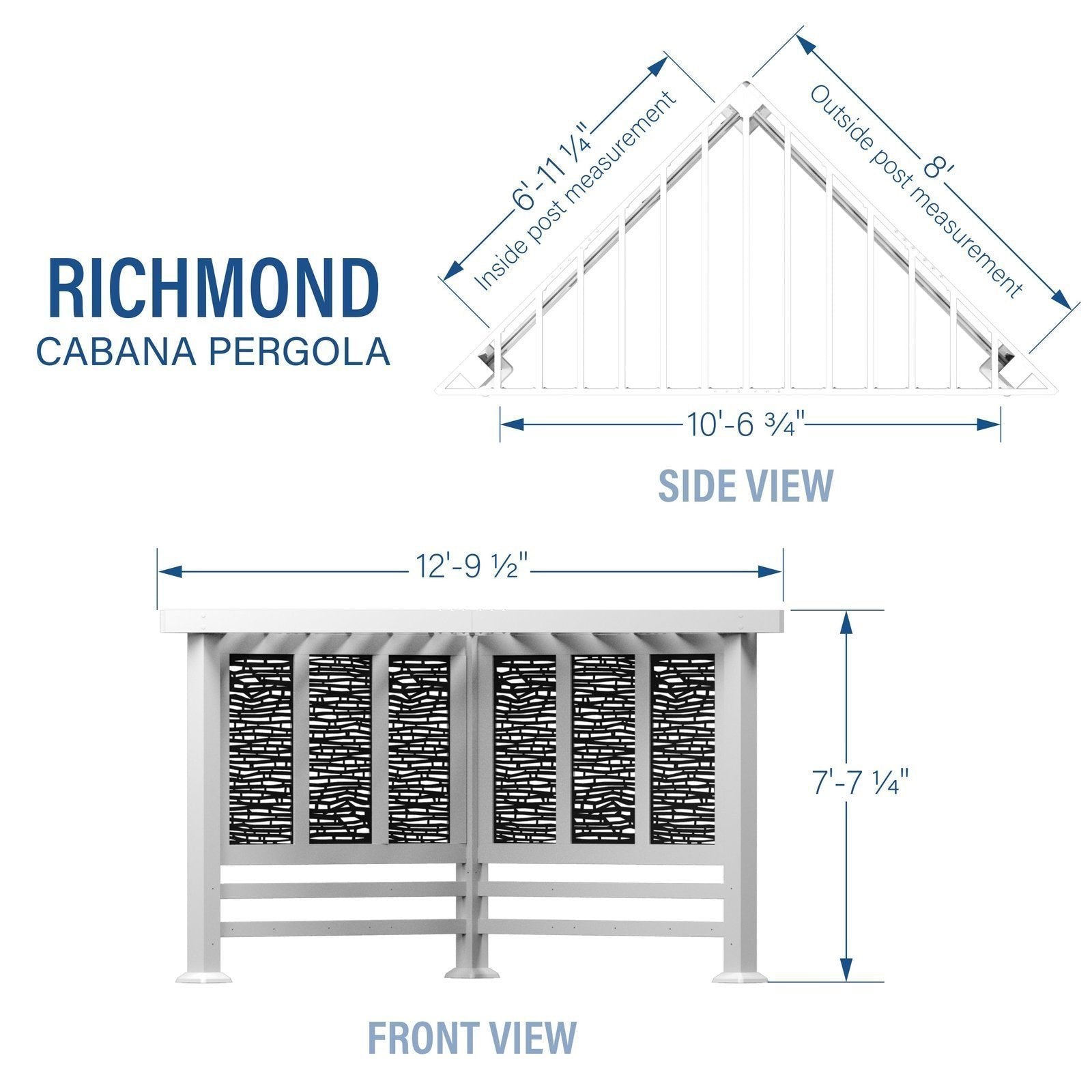 Richmond Modern Steel Cabana Pergola