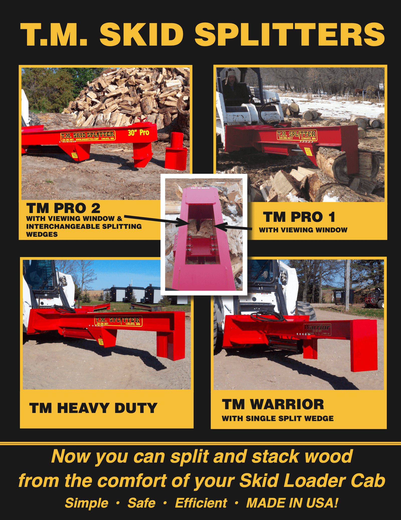 TM Warrior Log Splitter Skid Steer Attachment (30” Stroke)