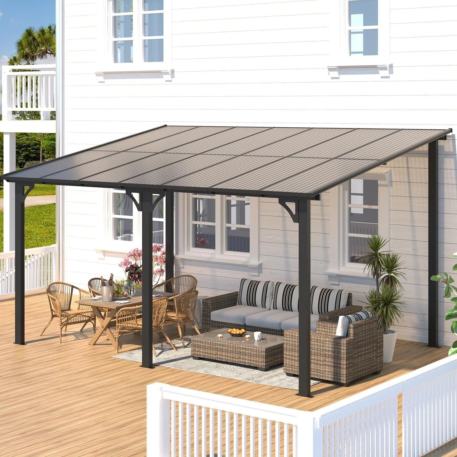 Aecojoy Aluminum Pergola with Canopys - TryIlluminate