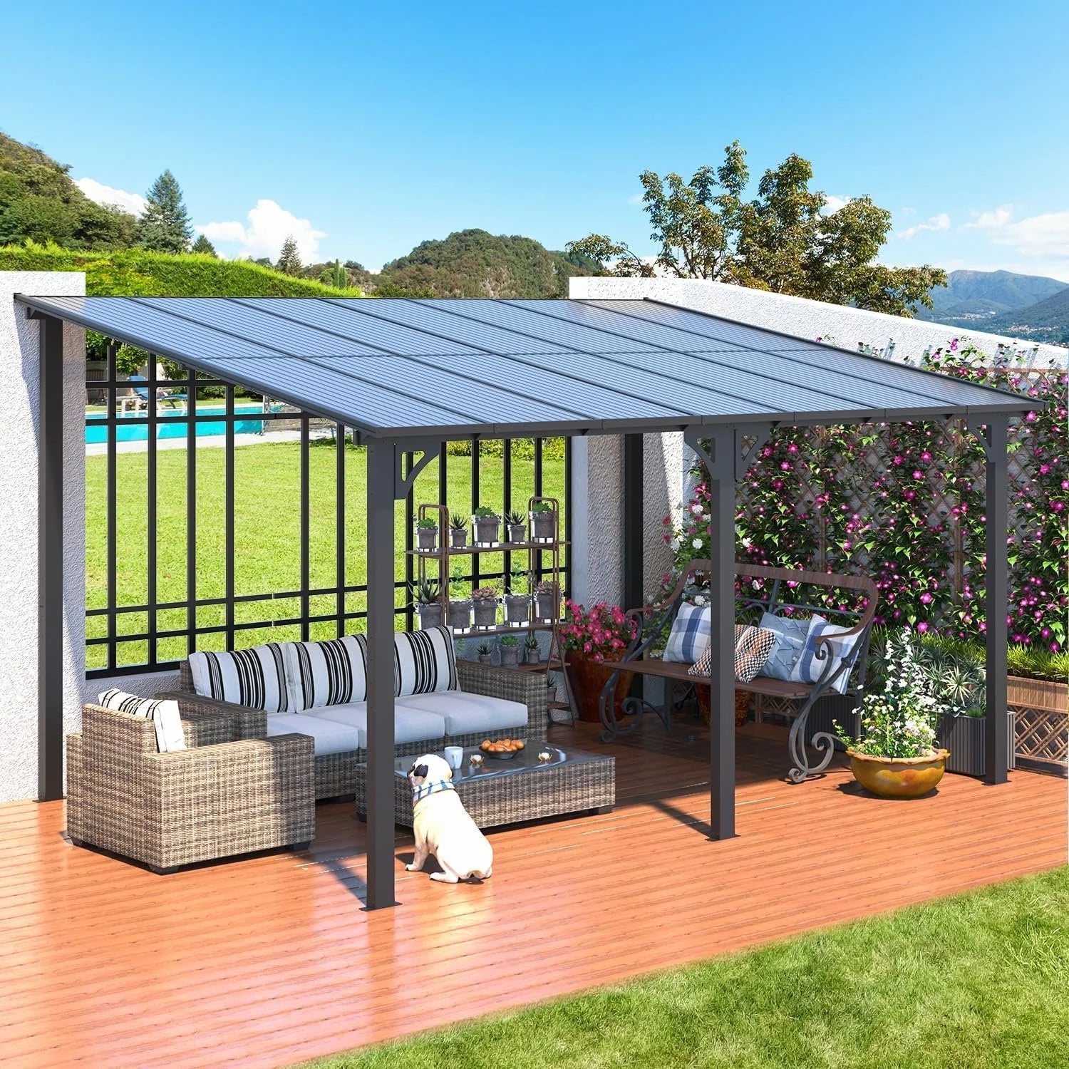 Aecojoy Aluminum Pergola with Canopys - TryIlluminate