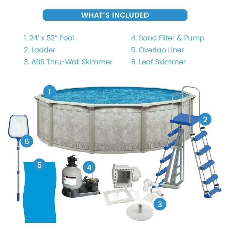 Aquarian Resort Value 24′ Round 52″ Tall Above Ground Pool Package lesecho2452les - TryIlluminate