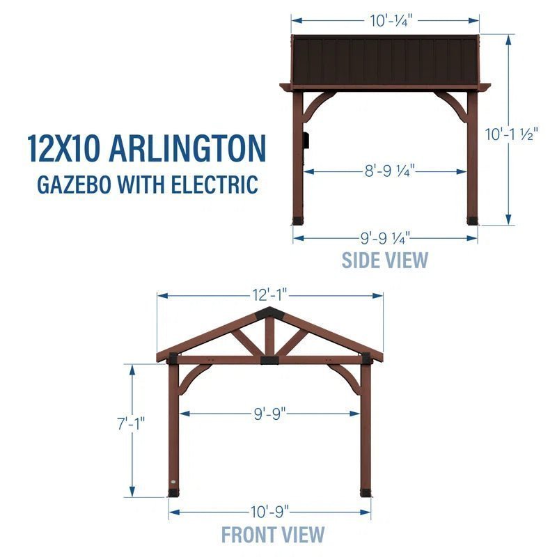 Arlington 12×10 Solid Wood Patio Gazebo - TryIlluminate