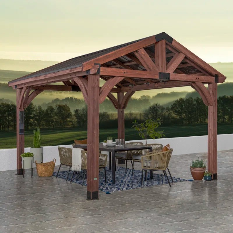 Arlington 12×12 Solid Wood Patio Gazebo - TryIlluminate