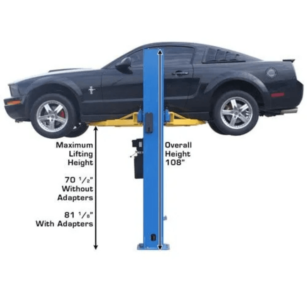 Atlas BP8000 8000 Lb. Capacity Low-Ceiling Baseplate 2-Post Car Lift - TryIlluminate
