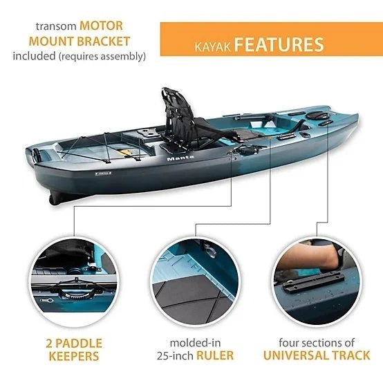Aurora Fusion Lifetime Manta 10 ft. Sit-On-Top Angler Kayaks - TryIlluminate