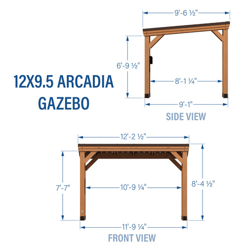 Backyard Discovery Arcadia 12' x 9.5' Cedar Gazebo with PowerPort - TryIlluminate