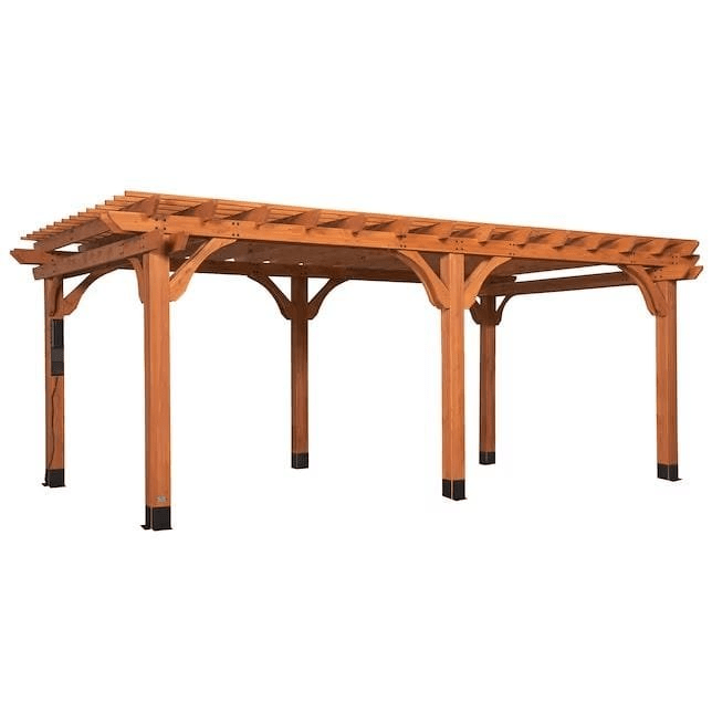 Backyard Discovery Beaumont 20' x 12' Cedar Wood Pergola with PowerPort and Wind-Tested Frame - TryIlluminate