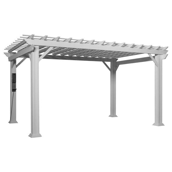 Backyard Discovery Hawthorne 14' x 12' White Steel Pergola with Soft Canopy - TryIlluminate