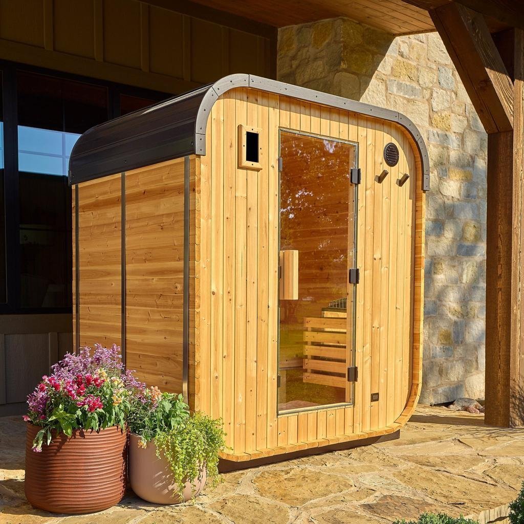 Backyard Discovery Lennon 4-6 Person Cedar Outdoor Cube Sauna - TryIlluminate