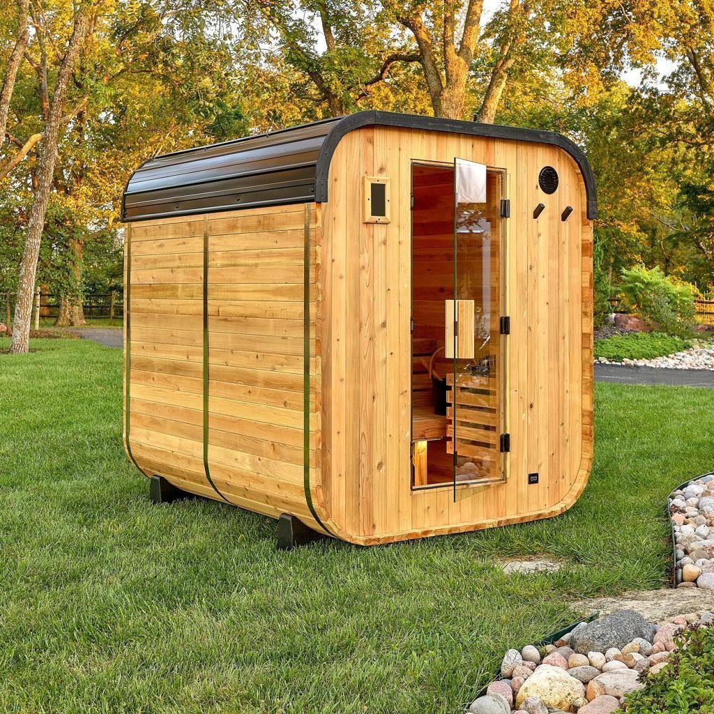 Backyard Discovery Lennon 4-6 Person Cedar Outdoor Cube Sauna - TryIlluminate