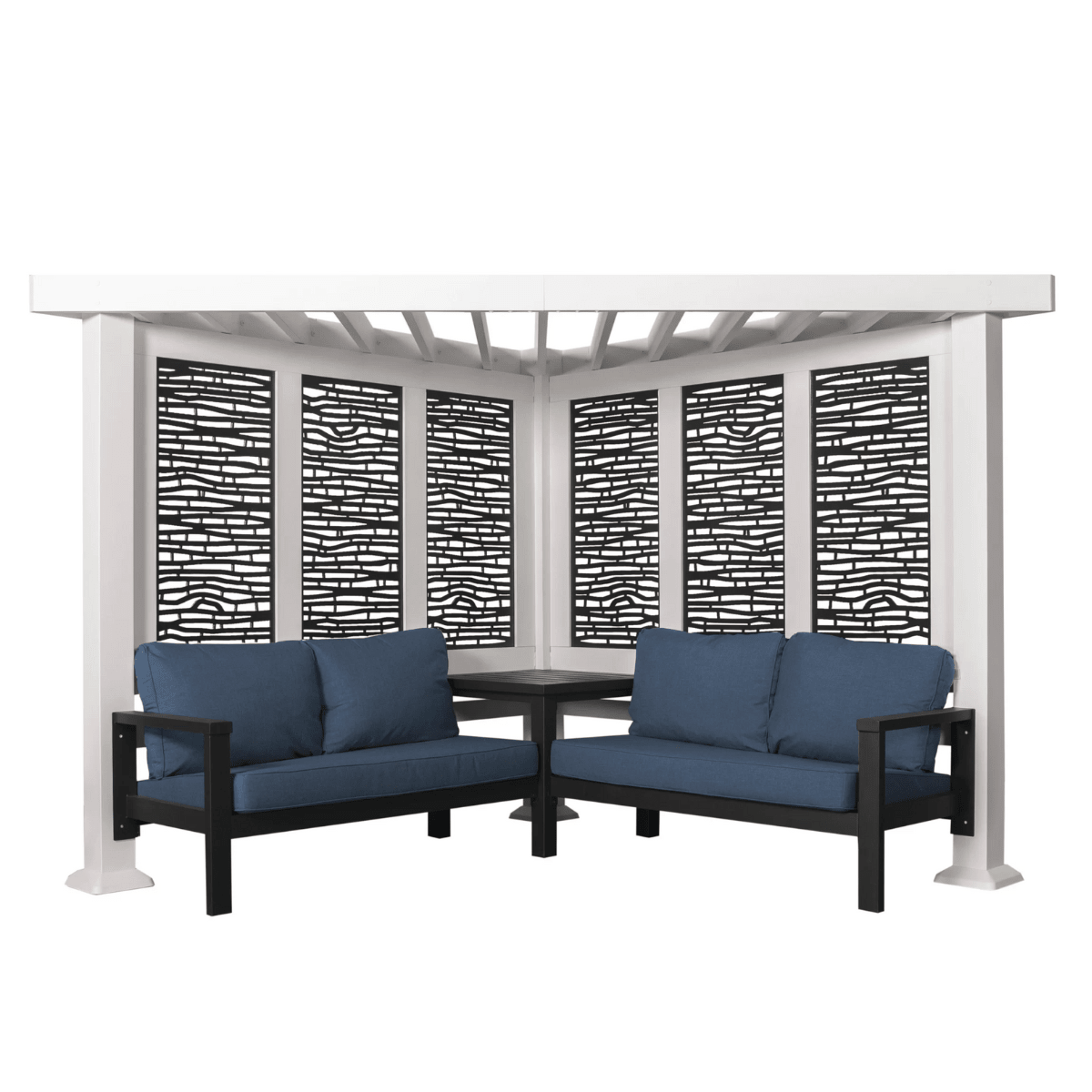 Backyard Discovery Ridgedale Steel Pergola with Built-in Seating - TryIlluminate