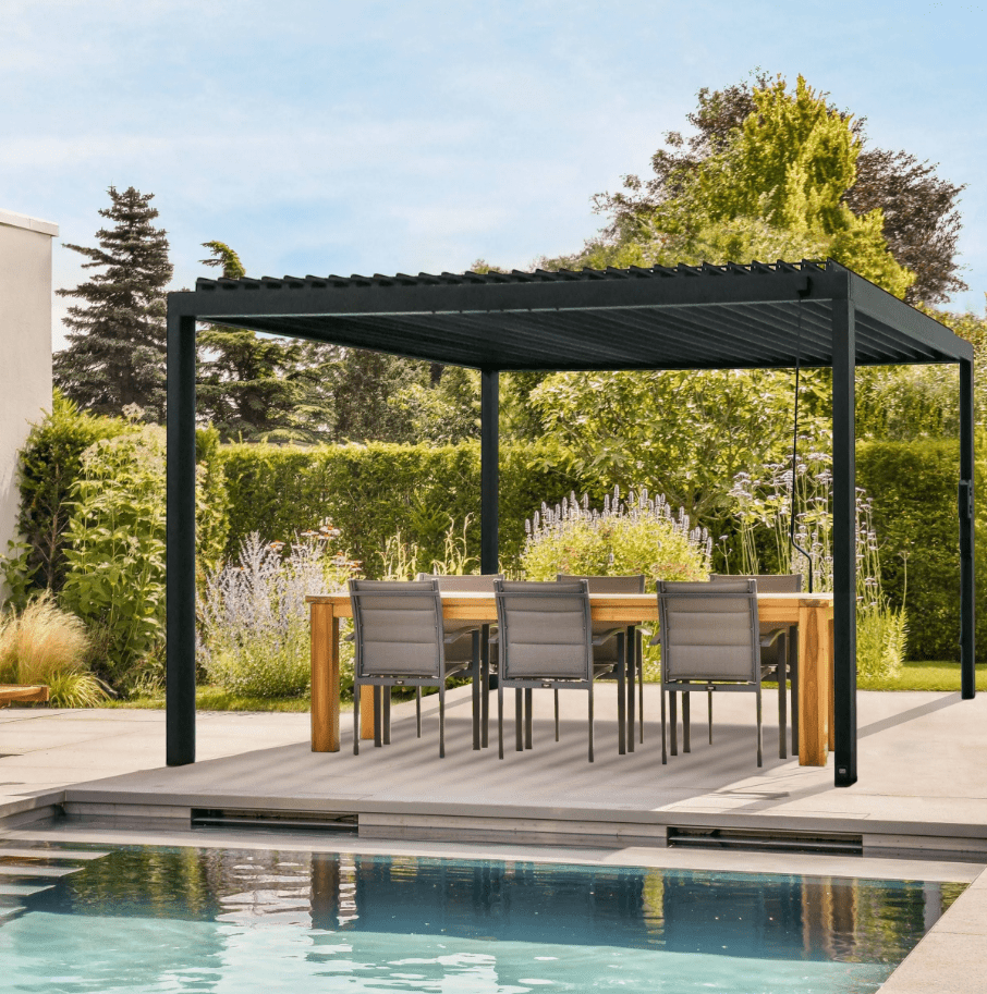 Backyard Discovery Sarasota 16x10 Steel Louvered Pergola with Power - TryIlluminate