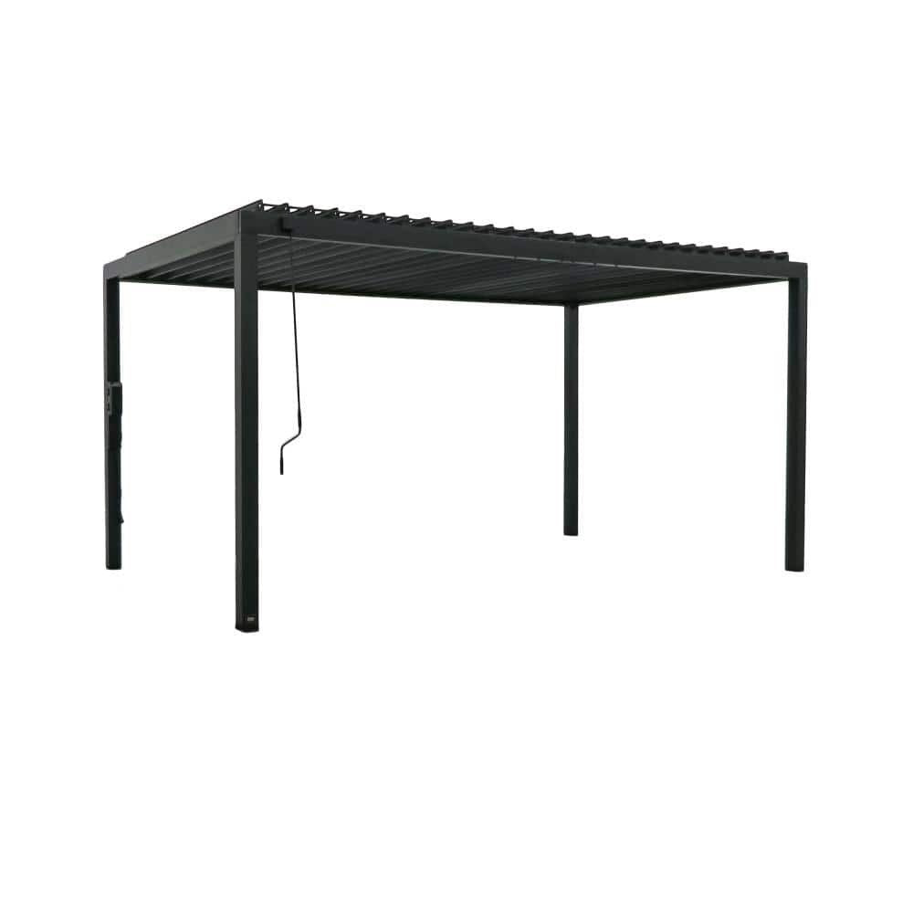 Backyard Discovery Sarasota Galvanized Steel Louvered Outdoor Pergola - TryIlluminate