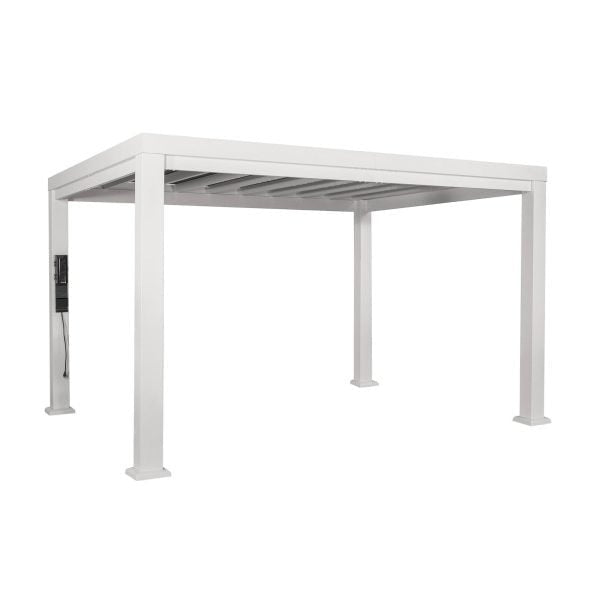 Backyard Discovery Windham 14' x 10' White Steel Pergola with Soft Canopy - TryIlluminate