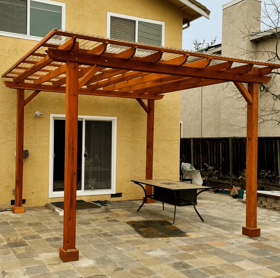 Best Redwood 16 Ft x 16 Ft Douglas Fir Wood Traditional Patio Pergola - TryIlluminate