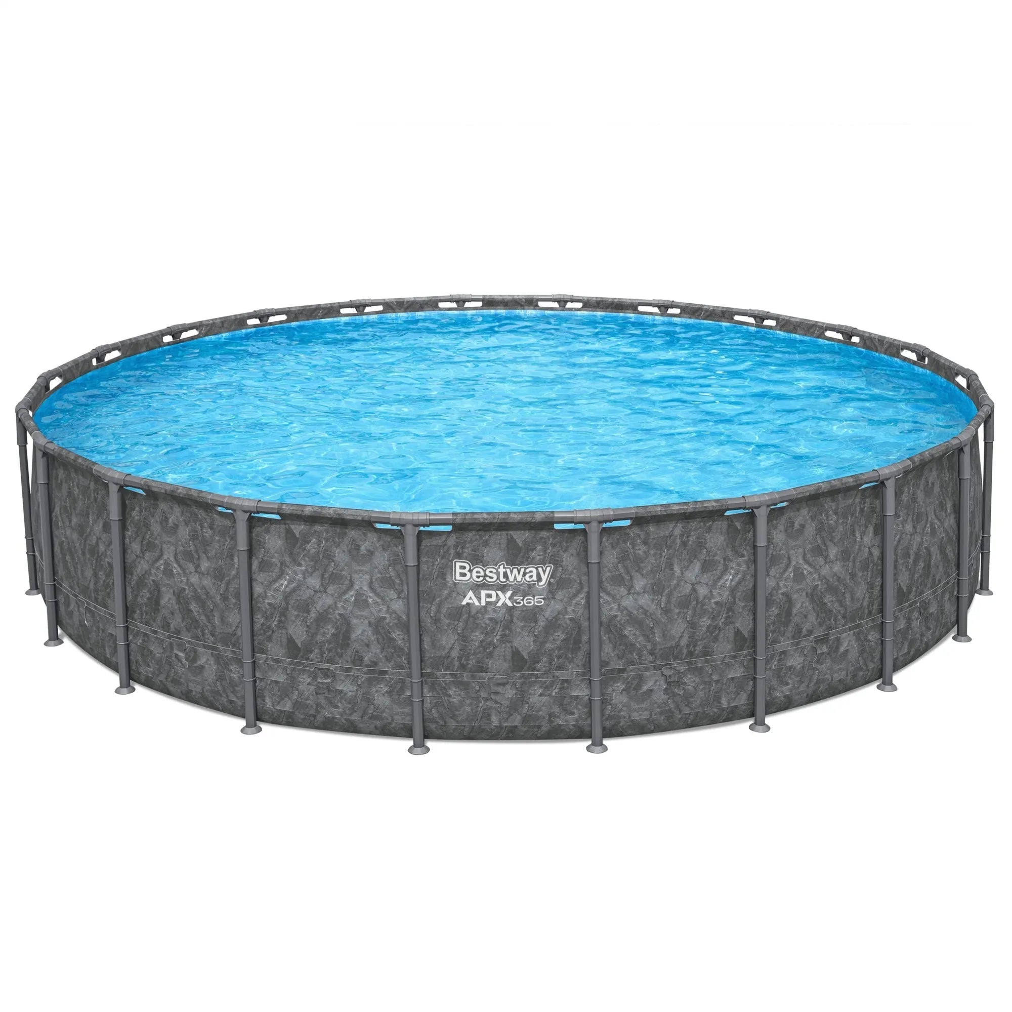 Bestway APX 365 22’x52″ Round Above Ground Swimming Pool Set with Pump and Ladders - TryIlluminate
