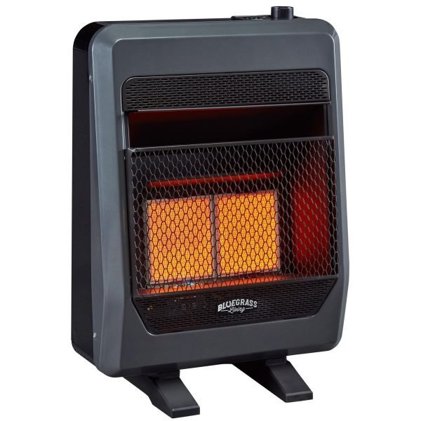 Bluegrass Living 20,000 BTU Natural Gas Ventless Infrared Space Heater with Blower and Base Feet B20TNIR-BB - TryIlluminate