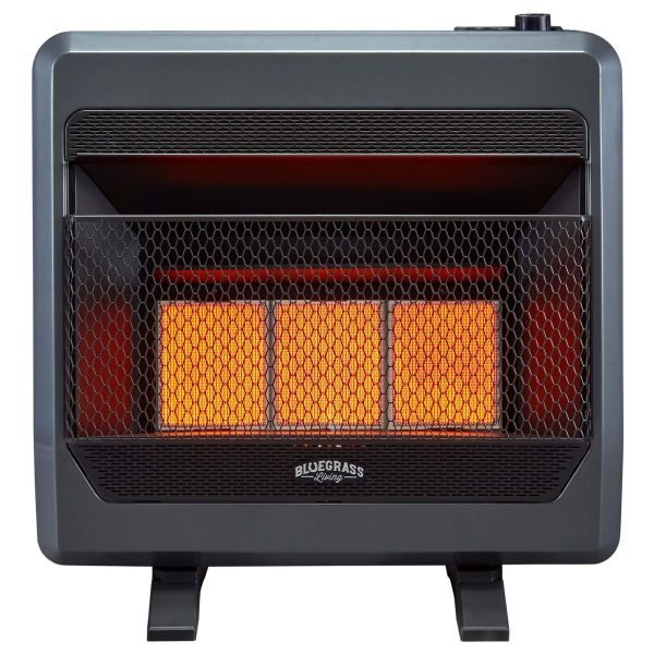 Bluegrass Living 30,000 BTU Natural Gas Ventless Infrared Space Heater with Blower and Base Feet B30TNIR-BB - TryIlluminate
